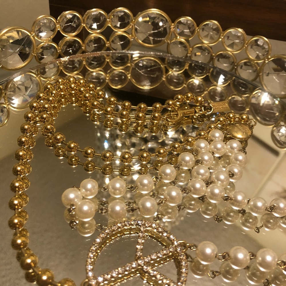 Coach Peace Sign Necklace with Swarovski crystals